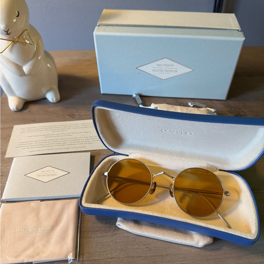 Oliver Peoples Gold Round Sunglasses